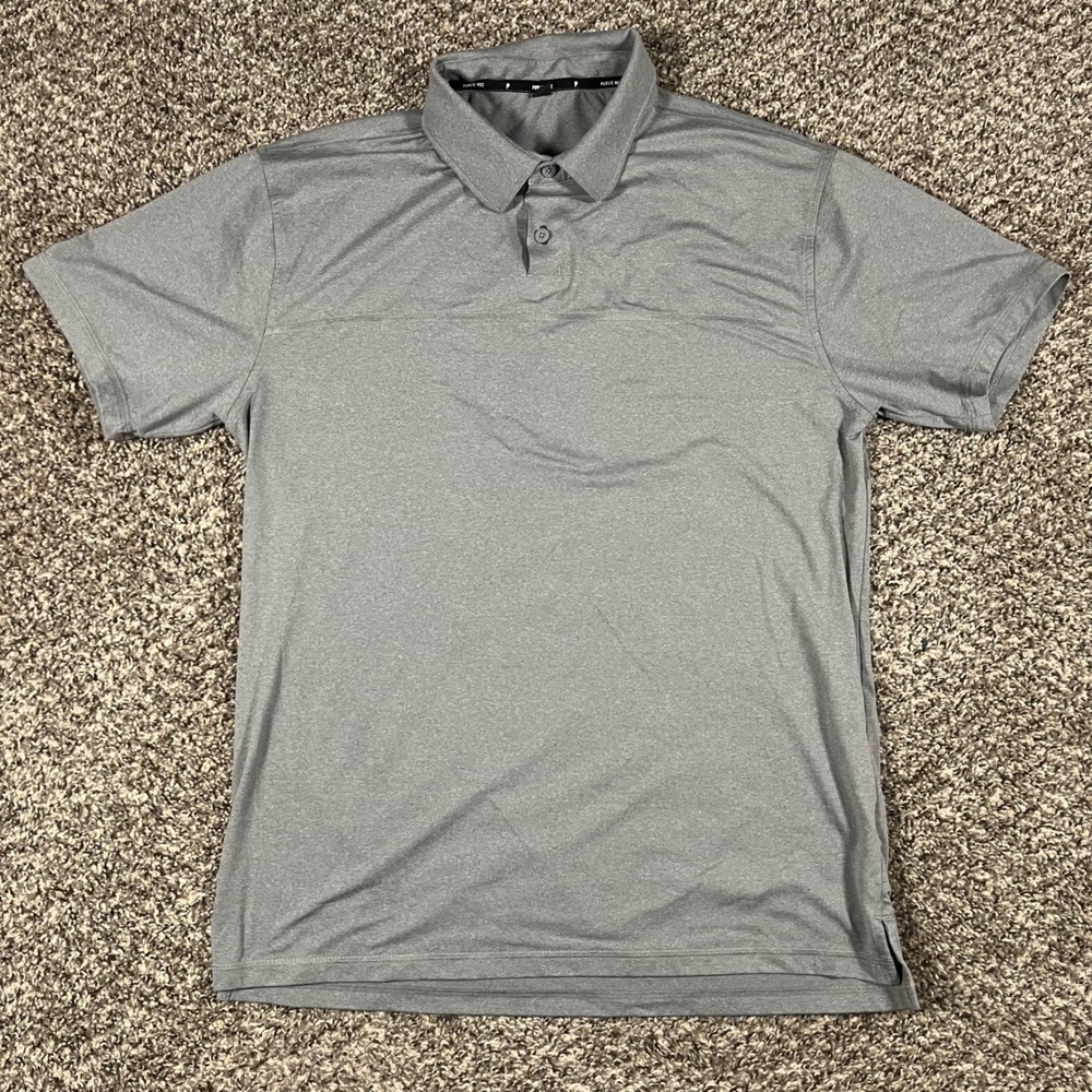 Public Rec Mens Go-To Polo Shirt XL Gray Short Sleeve Tennis Tail Performance